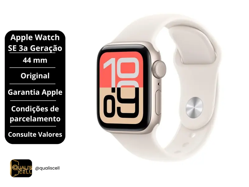 Apple Watch SE 3a Geração 44mm, Garantia Apple na Quali's Cell Imirim