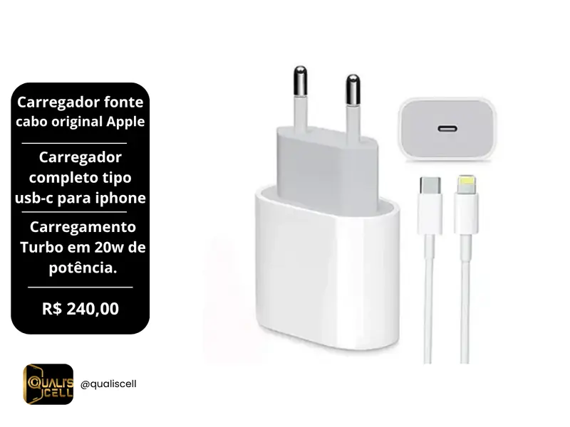 Carregador Apple USB-C na Quali's Cell Imirim
