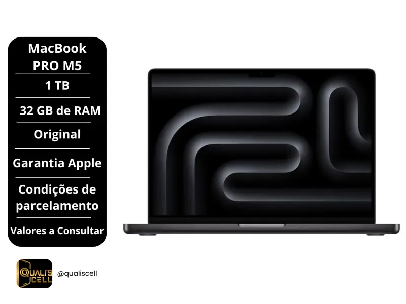 MacBook Pro M5 1TB 32GB RAM, Garantia Apple na Quali's Cell Imirim